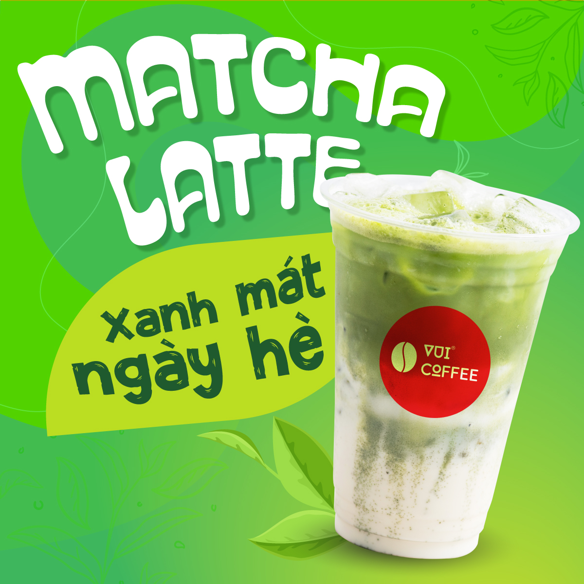 matcha latte xanh mát ngày hè